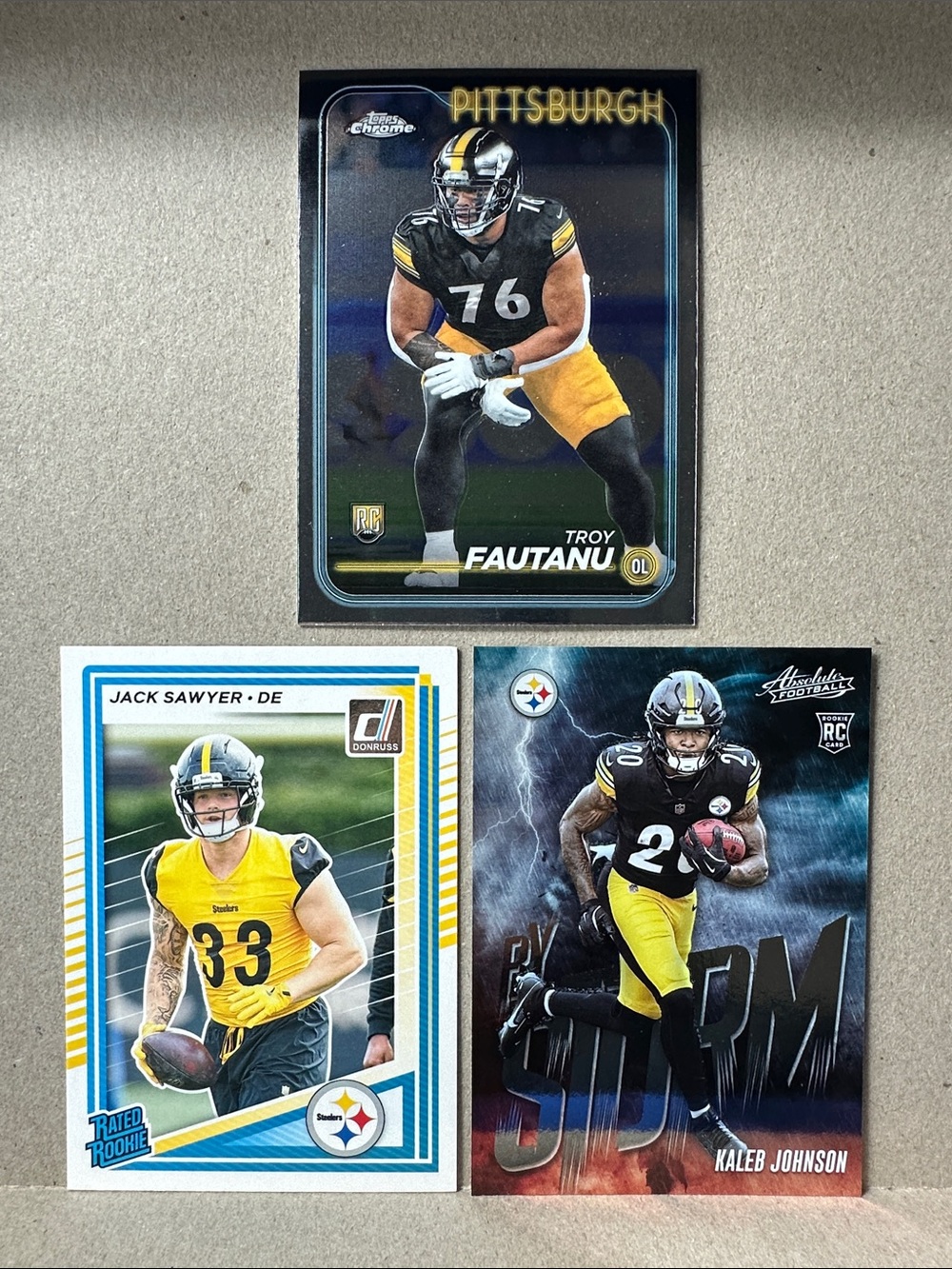 Steelers TJ Watt Chrome PowerPlayers & Freiermuth/Sawyer/Fautanu/Johnson rookies - Picture 14 of 16